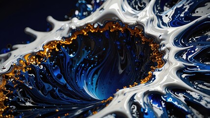 blue, gold and white abstract wallpaper