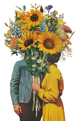 Wall Mural - PNG Kiss sunflower asteraceae graphics.