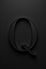 Wall Mural - A single letter Q, cut out from black paper