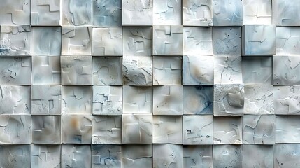 Poster - the wall is formed from tiles arranged in an alternating pattern a rectangular polished background with futuristic blocks forms the background.stock illustration
