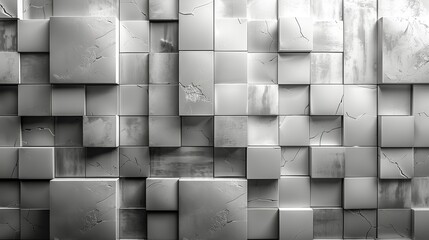 Poster - the wall is formed from tiles arranged in an alternating pattern a rectangular polished background with futuristic blocks forms the background.stock illustration