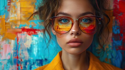 Poster - a young woman wearing casual and streetwear that reflects her unique personality refusing to conform to fashion norms collage using contemporary art contemporary fashion concept creative.illustration