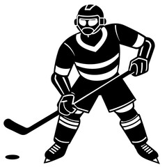 Wall Mural - Hockey player silhouette vector illustration 