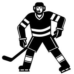 Wall Mural - Hockey player silhouette vector illustration 