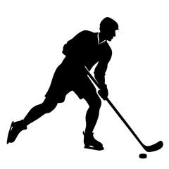 Wall Mural - Hockey player silhouette vector illustration 