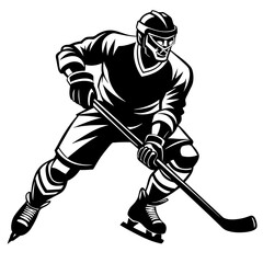 Wall Mural - Hockey player silhouette vector illustration 