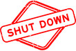 © bankrx - Grunge red shut down word rubber seal stamp on white background