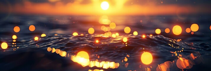 colorful abstract blur of light on clear ocean water, close up vibrant sea background