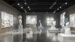 © ASoullife - Contemporary Sculpture Exhibition Minimalist Art on Display with Blank Business Cards Abstract Pedestals and Soft Gallery Lighting