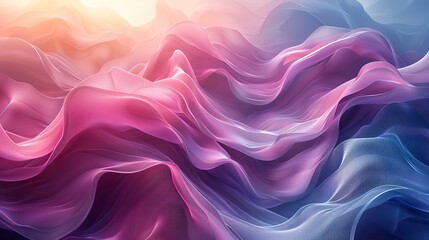 Poster - illustration generated using artificial intelligence of a colorful abstract background with pink and blue wavy surfaces.stock illustration