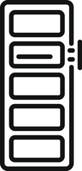 Poster - simple icon of a server rack being accessed by a technician