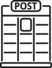 Poster - Simple vector icon representing a post office building facade