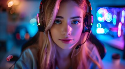 Sticker -  female video game streamer looking at camera