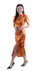 Wall Mural - Chinese model wear cheongsam traditional chinese dress