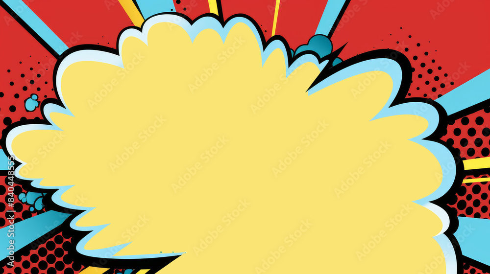 Abstract comic book pop art with a blank speech bubble background ...