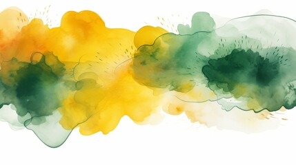 Vibrant watercolor speech bubble in abstract green and yellow hues, perfect for creative and modern designs.