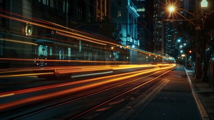 Leinwandbilder - Motion speed lighting in the city