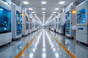  Corporate business modern lab with high-tech machines.