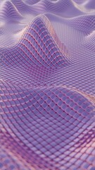 Poster - Mesh Waves: Undulating Grid Patterns in Soft Purple