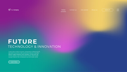 Flat abstract landing page template, Gradient style landing page template