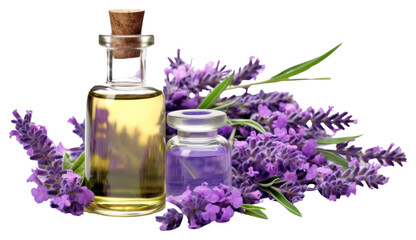 Wall Mural - PNG Lavender oil with leaf blossom perfume flower.