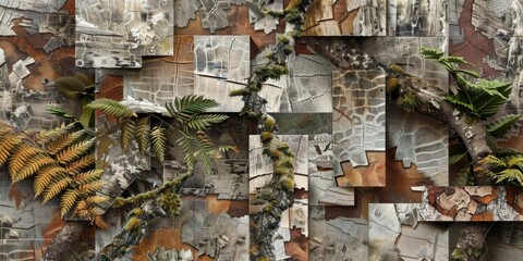 Poster - Intricate Fractal Patterns Form a Modernist Forest Collage