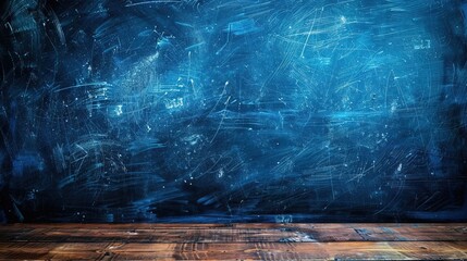 background blackboard , empty blank dark blue indigo, back to school with a copy of the space