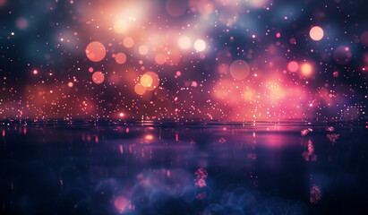 Wall Mural - colorful bokeh lights on a dark background creating a dreamy and festive atmosphere