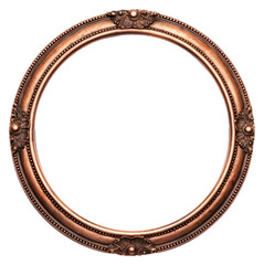 Wall Mural - png copper circle frame vintage jewelry locket photo.