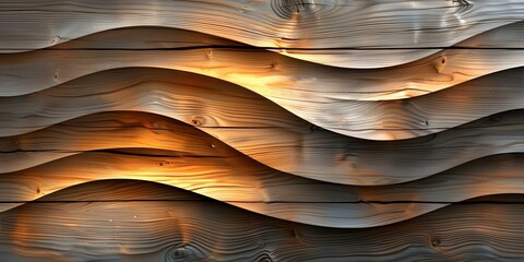 Wall Mural - Abstract burnt oak wood background in a rustic wave banner design. Concept Wooden Background, Burnt Oak, Abstract Design, Rustic Wave Banner