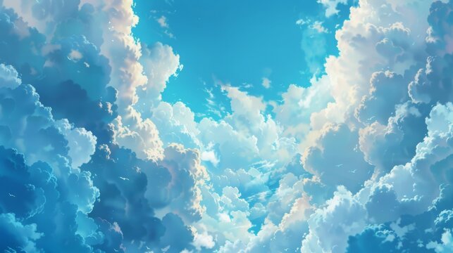 blue sky , clouds , aerial view , skyscape