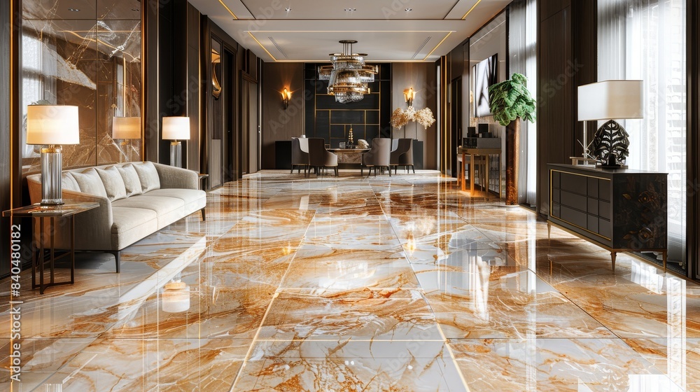 Generate an image featuring a luxurious room with marble flooring Stock ...