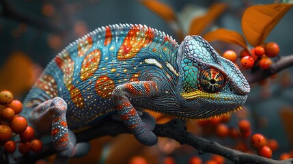 Wall Mural - iguana on a tree