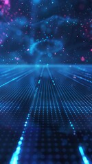 Leinwandbilder - Background Futuristic Grid landscape