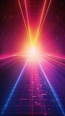 Leinwandbilder - Background Futuristic Grid landscape