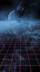 Leinwandbilder - Background Futuristic Grid landscape