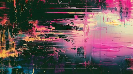 Leinwandbilder - Glitch effect digital background