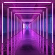 © Riya - Neon Tunnel with Purple Lights and Reflections