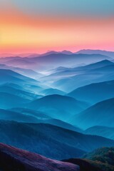 Wall Mural - Scenic Mountains Sunset Landscape