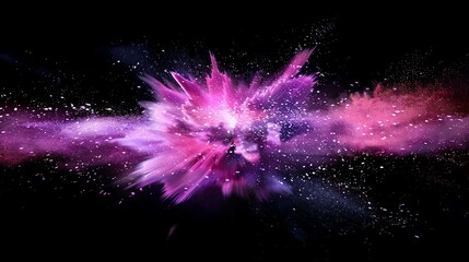 A burst of purple powder against a black background.