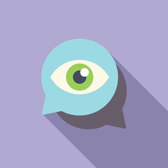 Poster - abstract stylized eye illustration with modern flat design and abstract symbol concept, minimalistic