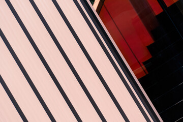 Wall Mural - red white black modern materials perspective detail of architecture background