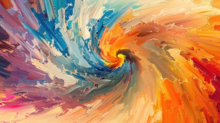 Poster - Abstract painting background with a harmonious blend of warm and cool colors, forming an eye-catching and vibrant design