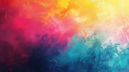 Poster - Abstract painting background with a harmonious blend of warm and cool colors, forming an eye-catching and vibrant design