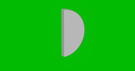 Poster - animation of rotation of a white semicircle symbol with shadow. simple and complex rotation. seamles