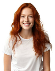 Sticker - PNG Portrait freckle smiling adult.