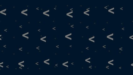 Poster - Less symbols float horizontally from left to right. Parallax fly effect. Floating symbols are located randomly. Seamless looped 4k animation on dark blue background