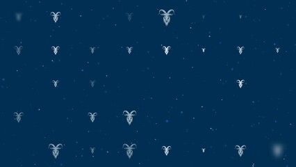 Poster - template animation of evenly spaced goat symbols of different sizes and opacity. animation of transp