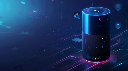 Poster - AVECTOR is a voice-controlled smart speaker that can report the news, play music and answer questions.