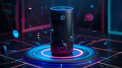 Poster - The VECTOR is a smart speaker that reports the news, plays music, and answers questions.